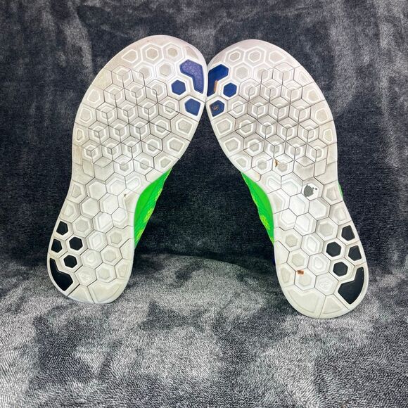 Nike free 5.0 Poison Green Lyon Blue Flesh Sport Shoes Men size 10.5 - Picture 7 of 8